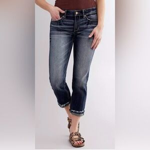 BKE Women's Dark Wash Cropped Ankle Jeans